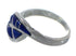 Southwest Jewelry Authentic Sterling Silver Lapis Inlay Ring Size 7-3/4 AX92539