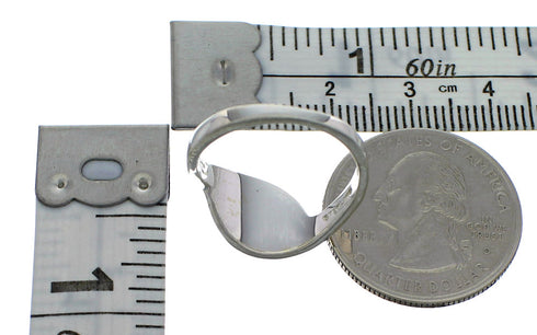 Southwest Jewelry Silver Lapis Inlay Ring Size 8-1/4 AX92541