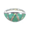 Turquoise And Opal Sterling Silver Jewelry Ring Size 5-3/4 AX82812