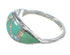 Turquoise And Opal Inlay Sterling Silver Jewelry Ring Size 6-1/2 AX82814