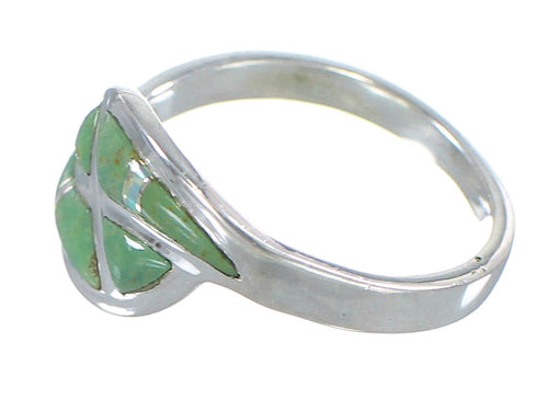 Sterling Silver Opal And Turquoise Inlay Jewelry Ring Size 6-3/4 AX82881