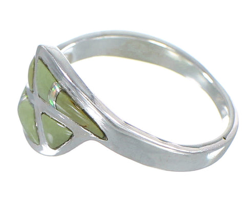 Silver Opal And Turquoise Inlay Jewelry Southwest Ring Size 8-3/4 AX82902