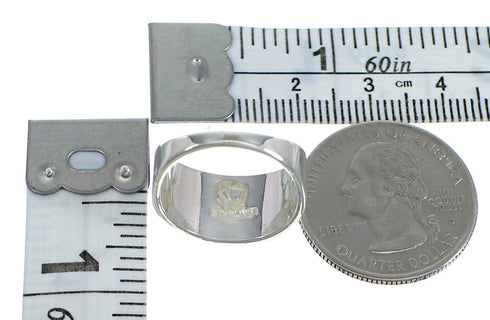 Sterling Silver Turquoise And Mother Of Pearl Inlay Ring Size 5-1/4 AX83246