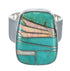 Turquoise And Opal Silver Ring Size 6-1/2 AX83272
