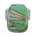 Silver Turquoise And Opal Inlay Southwestern Jewelry Ring Size 4-3/4 AX83291