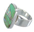 Silver Turquoise And Opal Inlay Southwestern Jewelry Ring Size 4-3/4 AX83291