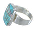 Silver Southwestern Turquoise And Opal Inlay Ring Size 6-3/4 AX83342