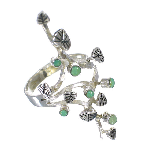 Southwest Authentic Sterling Silver Turquoise Jewelry Ring Size 5-1/4 VX62317