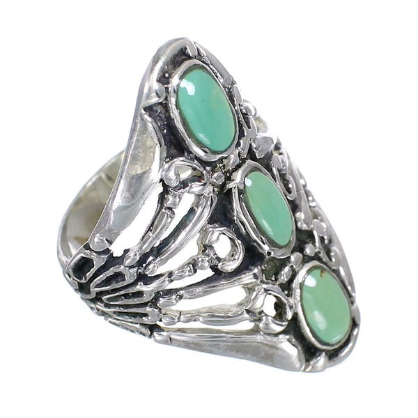 Silver And Turquoise Ring Size 7-1/4 VX62393