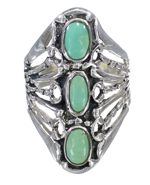 Silver And Turquoise Ring Size 7-1/4 VX62393