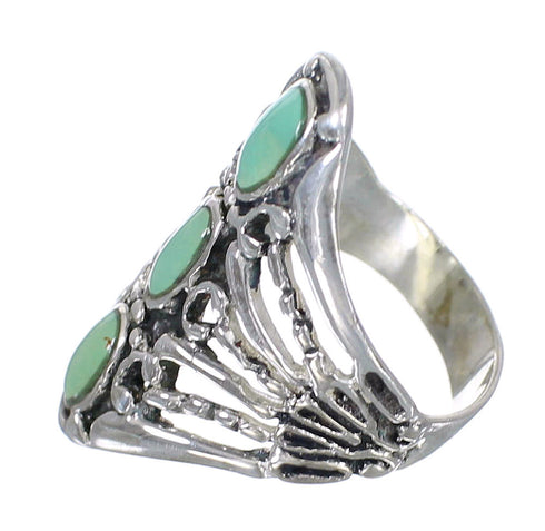 Silver And Turquoise Ring Size 7-1/4 VX62393