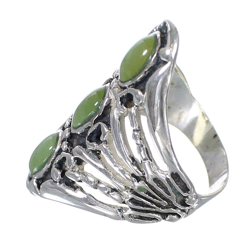 Silver And Turquoise Southwest Jewelry Ring Size 7-1/4 VX62396