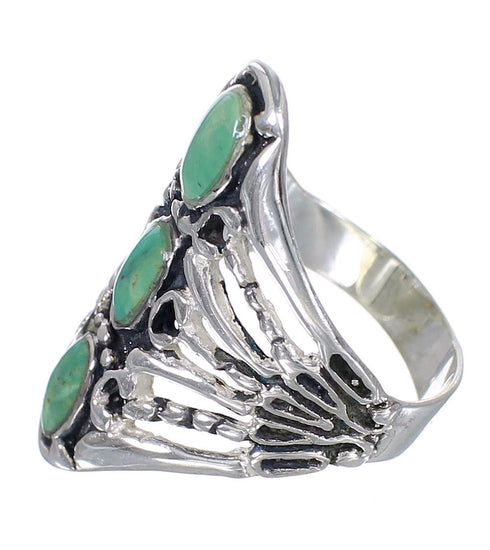 Turquoise And Silver Jewelry Ring Size 7-1/4 VX62401