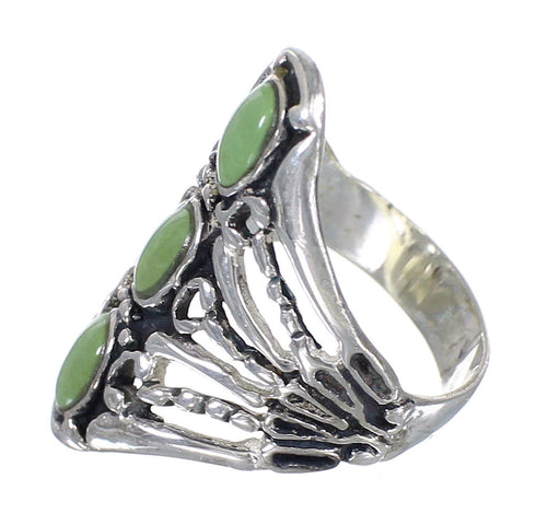 Genuine Sterling Silver And Turquoise Ring Size 8-3/4 VX62413