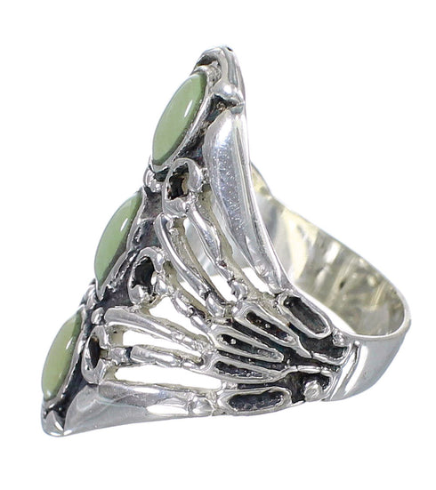 Turquoise And Authentic Sterling Silver Ring Size 8-1/4 VX62444