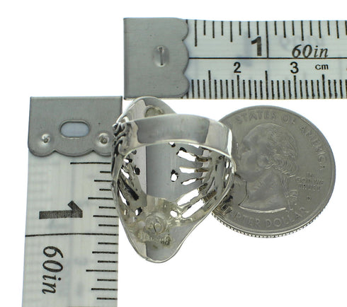 Southwest Turquoise And Genuine Sterling Silver Ring Size 4-3/4 VX62452