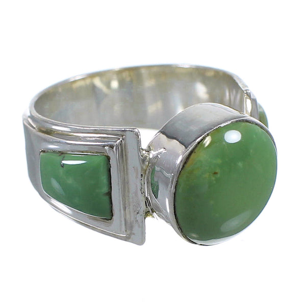 Authentic Sterling Silver And Turquoise Ring Size 6-3/4 RX81007