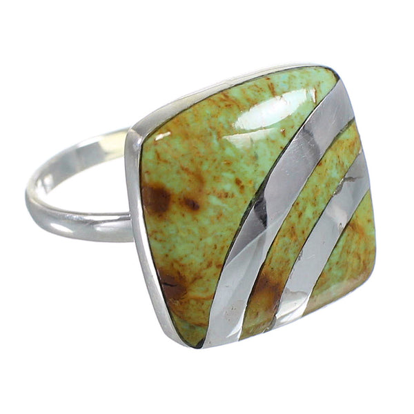 Authentic Sterling Silver And Turquoise Ring Size 8-3/4 RX81129
