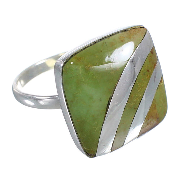 Authentic Sterling Silver Southwestern Turquoise Ring Size 6-3/4 RX81138