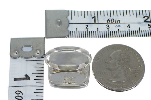 Southwestern Turquoise And Sterling Silver Ring Size 5-1/4 RX81135