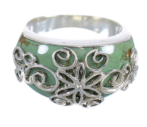 Authentic Sterling Silver Turquoise Ring Size 7-3/4 RX81217