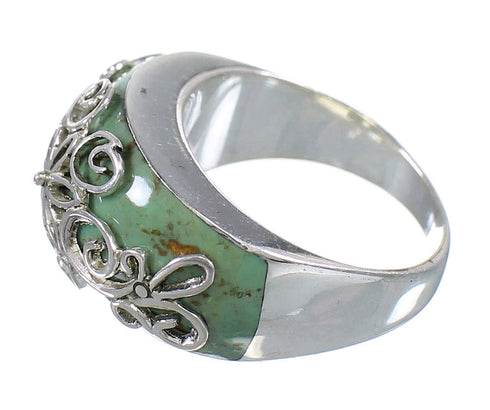Authentic Sterling Silver Turquoise Ring Size 7-3/4 RX81217