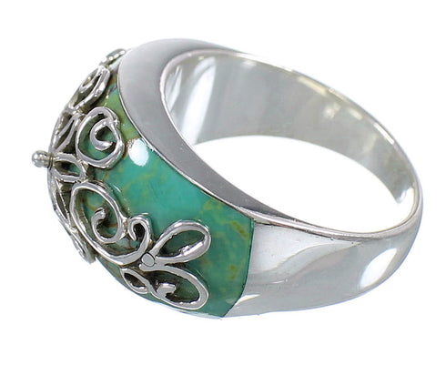 Southwest Turquoise And Sterling Silver Ring Size 7-1/2 RX81227