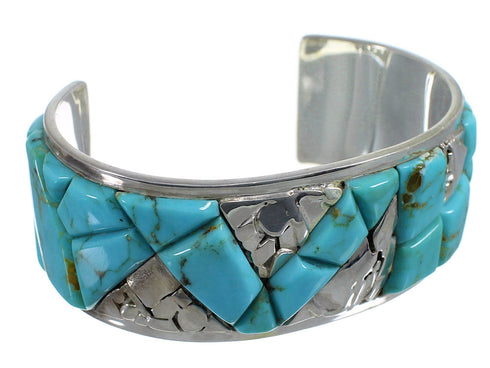 Southwest Authentic Sterling Silver And Turquoise High Quality Bracelet VX60816
