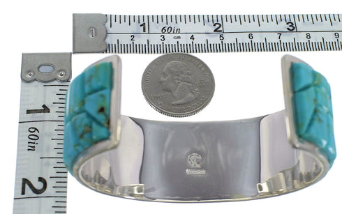 Southwest Authentic Sterling Silver And Turquoise High Quality Bracelet VX60816
