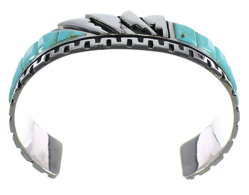 Authentic Sterling Silver And Turquoise Cuff Bracelet Jewelry VX60968