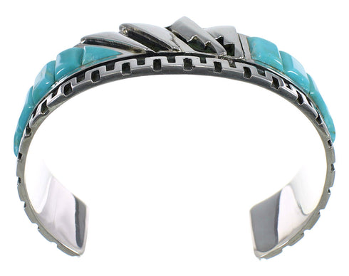 Southwest Authentic Sterling Silver And Turquoise Cuff Bracelet Jewelry VX60972
