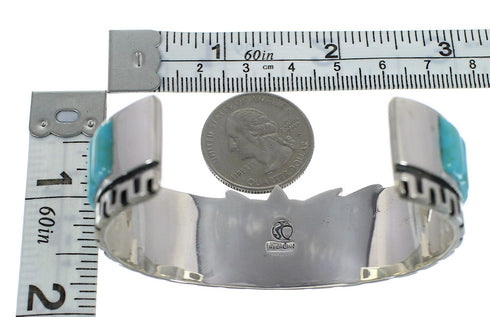 Southwest Authentic Sterling Silver And Turquoise Cuff Bracelet Jewelry VX60972
