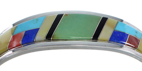 Sterling Silver Multicolor Cuff Bracelet VX60610