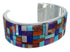 Southwest Sterling Silver Multicolor Cuff Bracelet VX60623