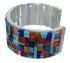 Southwest Sterling Silver Multicolor Cuff Bracelet VX60623