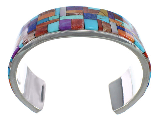 Southwest Sterling Silver Multicolor Cuff Bracelet VX60623
