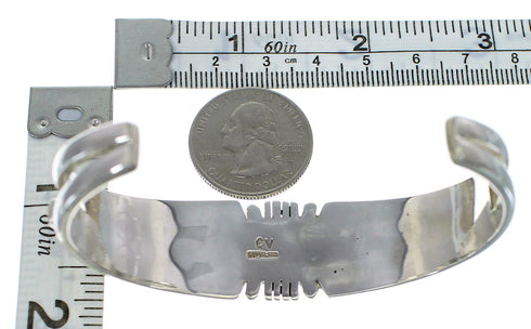 Genuine Sterling Silver Multicolor Native American Village Design Bracelet VX60660