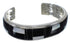 Sterling Silver Black Jade And Mother of Pearl Cuff Bracelet VX59304