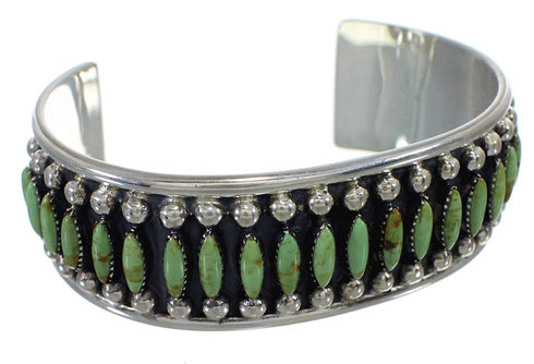 Well-Bulit Sterling Silver Turquoise Cuff Bracelet VX60086
