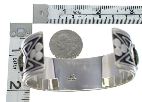 Well-Bulit Sterling Silver Turquoise Cuff Bracelet VX60086