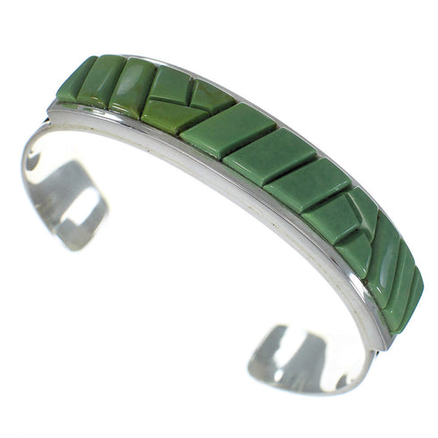 Heavy Sterling Silver Turquoise Water Waves Bracelet VX60451