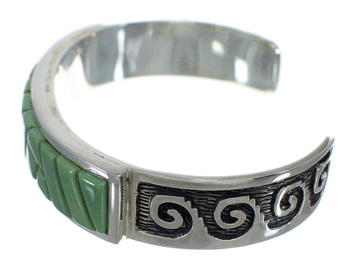 Heavy Sterling Silver Turquoise Water Waves Bracelet VX60451