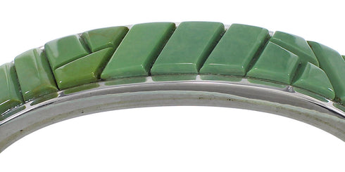 Heavy Sterling Silver Turquoise Water Waves Bracelet VX60451