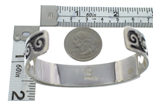 Heavy Sterling Silver Turquoise Water Waves Bracelet VX60451