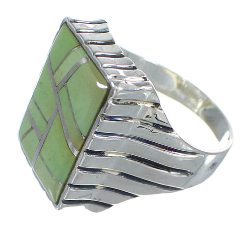 Authentic Sterling Silver Turquoise Inlay Ring Size 10-3/4 RX59726