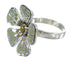 Genuine Sterling Silver Turquoise Flower Ring Size 5-3/4 RX59759
