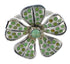 Turquoise Inlay Genuine Sterling Silver Flower Ring Size 6-3/4 RX59869