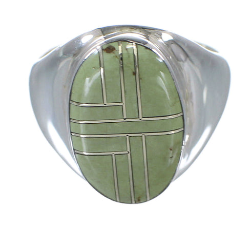 Sterling Silver Southwest Turquoise Inlay Ring Size 10-1/4 RX59889