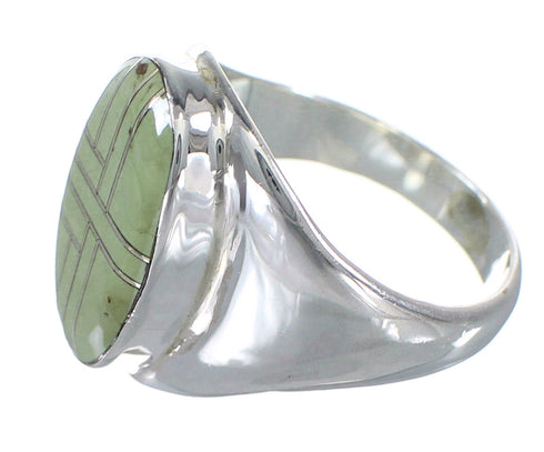 Genuine Sterling Silver Turquoise Inlay Ring Size 9-3/4 RX59887