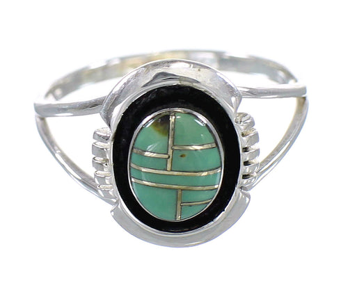 Southwest Sterling Silver And Turquoise Ring Size 8-1/4 RX60087